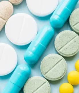 Colorful medication pills